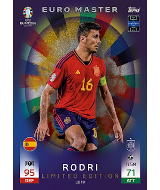 Topps Match Attax UEFA EURO 2024 Euro Master Limited Edition Rodri (Spain)